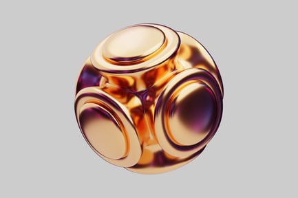 Preview: Golden rounded cube sphere structure