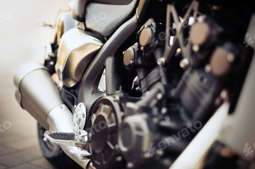 Preview: Closeup of motorcycle parts
