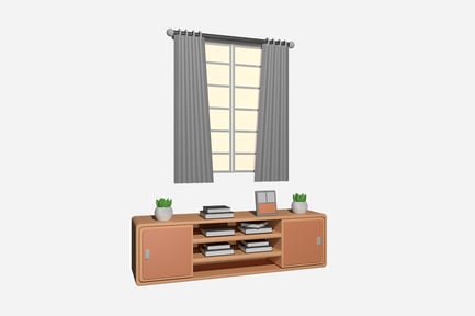 Preview: Window Curtains 3D Illustration