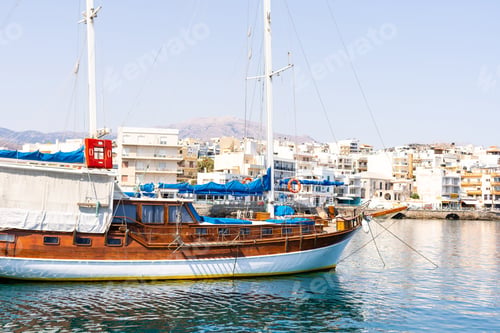 Preview: boat pier in Agios Nikolaos, Crete, Greece.