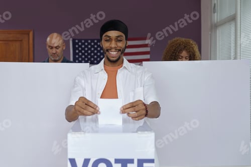 Preview: Happy Man Voting In Election Day