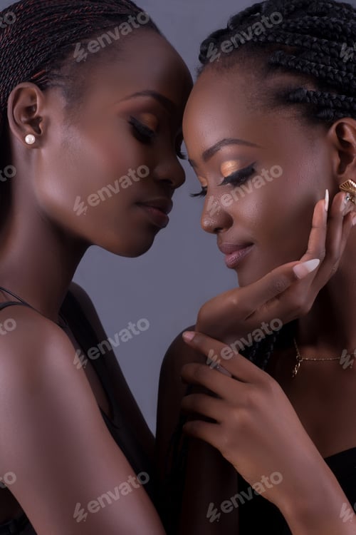 Preview: image of two beautiful black african models