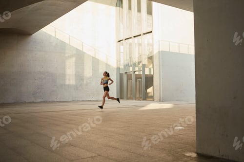 Preview: Woman jogging in urban area
