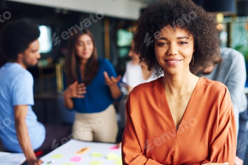 Preview: Portrait of African businesswoman leading on this business meeting