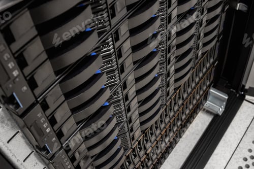 Preview: SAN Server Disk Cabinet In Rack At Datacenter
