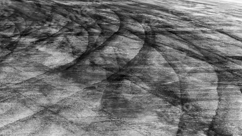 Preview: Tire track mark on asphalt tarmac road race track texture and background, Abstract background black.