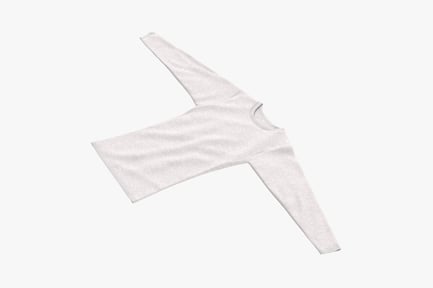 Preview: Heather White Long Sleeve Crew Neck Flat Garment
