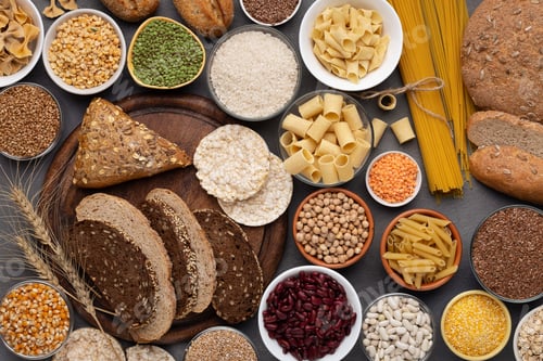 Preview: Selection of gluten free products on wooden background