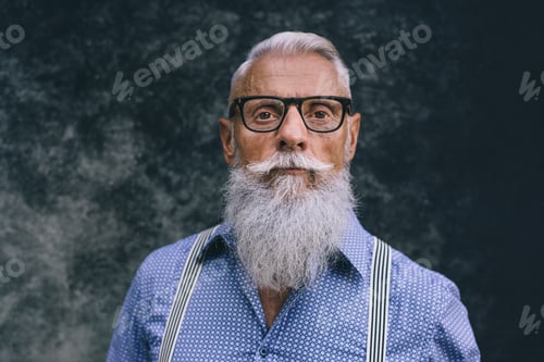 Preview: Senior hipster man portrait