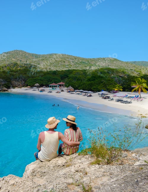Preview: Groe Knip beach Curacao Island, Tropical beach at the Caribbean island of Curacao Caribbean