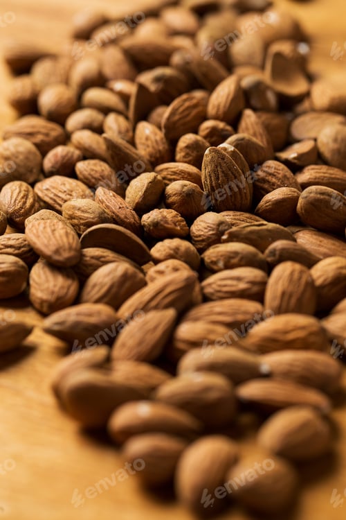 Preview: Snack. Heap of nuts on the table