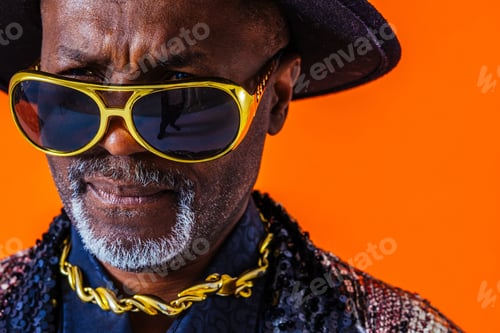 Preview: Cool senior man with fashionable outfit portrait