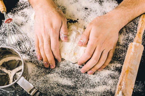 Preview: Hands kneading a dough
