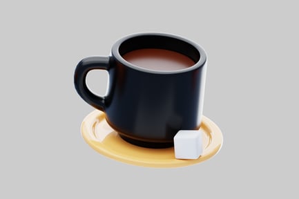 Preview: Dark cup with honey saucer
