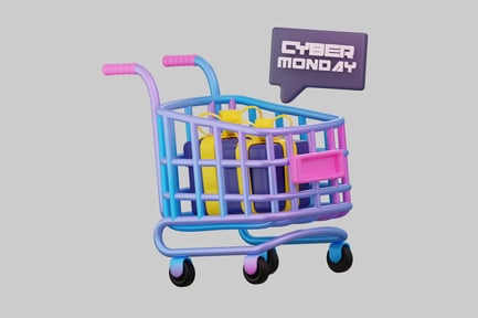 Preview: Pastel shopping cart cyber monday sale