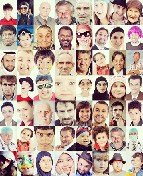 Preview: Many Faces Wall Composition
