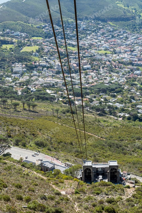 Preview: Bottom cableway building on Table Mountain seen from cable car