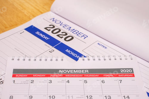 Preview: Month of November on calendar
