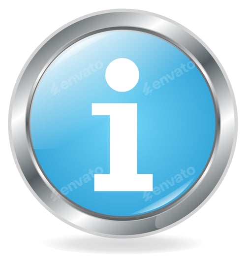 Preview: 3D rendering of the information icon in a circle