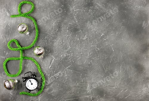 Visualização: Composição de Natal ou Ano Novo, estilo minimalista