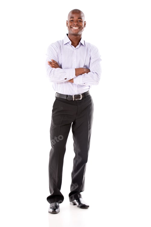 Preview: Confident Business Man Smiling - Isolated Over A White Background