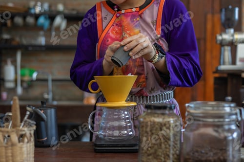Preview: Process drip coffee, Barista start chose coffee bean and Roasting.