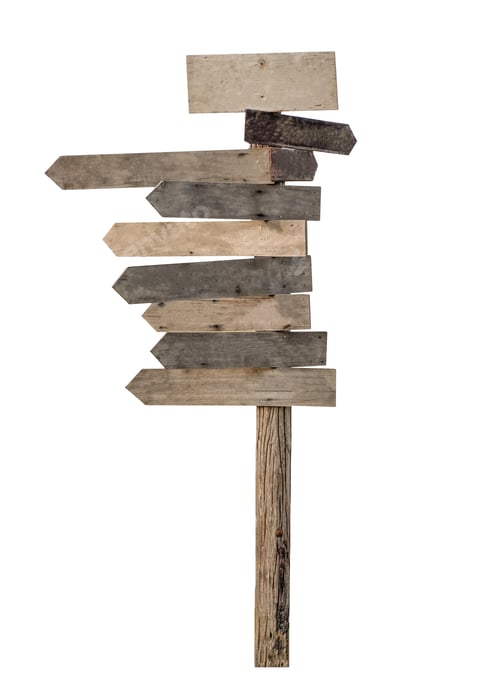 Preview: Wooden empty signpost arrows
