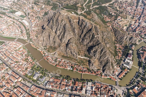 Preview: Old Ottoman houses view by the Yesilirmak River in Amasya City