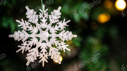 Preview: Adorned with holiday snowflake with empty copy space for text, festive Christmas