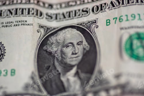 Preview: Close up shot with selective focus of dollar bill