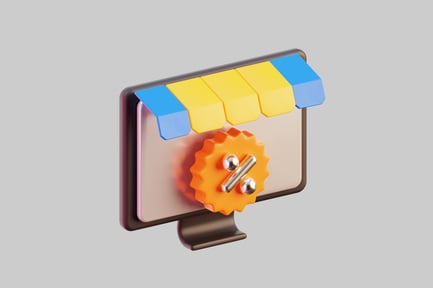 Preview: Monitor with gear and store icon