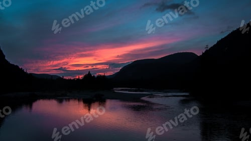 Preview: Relaxing sky view, beautiful pink sunset