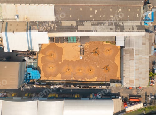 Preview: Aerial top view of industrial factory or plant. architecture building.