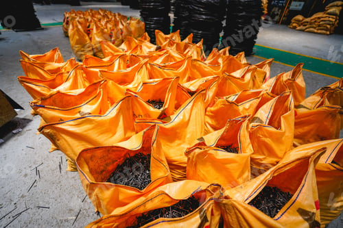Preview: Bags with nails in the factory