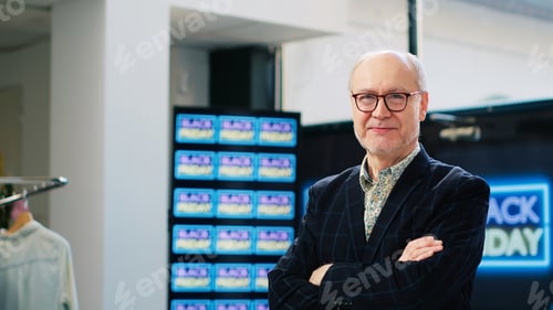 Preview: Senior client visits black friday store