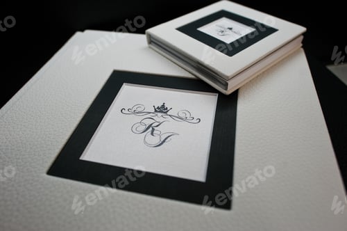 Preview: Black and white style wedding photo book and album