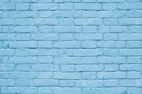 Preview: Light blue painted brick wall of historic 19th century building