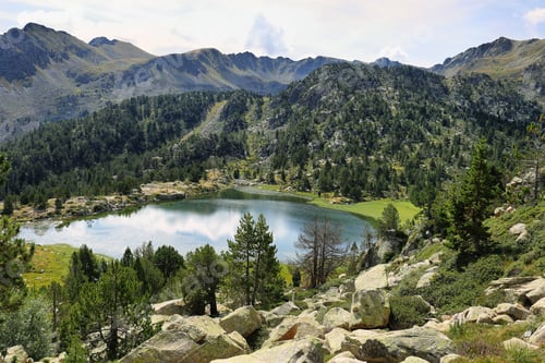 Preview: Reflection at the first lake in the circuit of Lake Pessons, Andorra