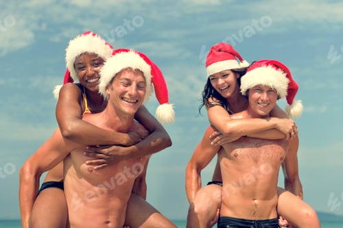 Preview: Couple Beach Cheerful Summer Vacation Tropical Concept