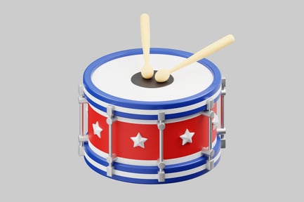 Preview: Patriotic drum with sticks