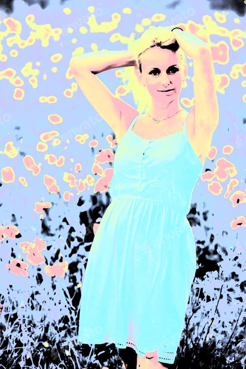 Vista previa: Young Fashion Woman Design, Pop Art