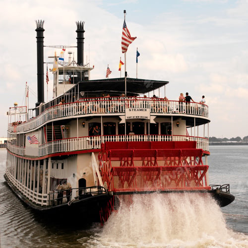 Preview: Tourists on a Paddle Steamer on the Mississippi River at New Orleans in Louisiana in the United
