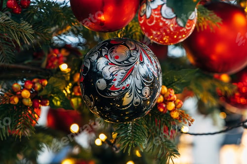 Preview: New Year's colorful trees in front of the Central Department Store in Moscow on Kuznetsky Most