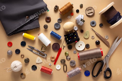 Preview: tailor or sewing accessories and supplies with tools