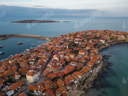Preview: Aerial view of the old town Sozopol, Burgas region, Bulgaria