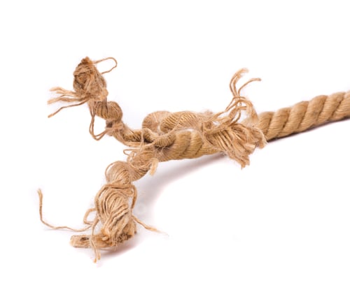 Preview: Braided Rope Shows Damage on White Background
