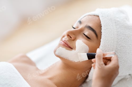 Preview: Attractive Young Eastern Lady Getting Skin Care Treatment
