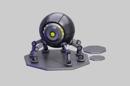 Preview: Stylized 3D Security Spider Bot