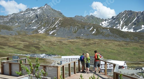 Preview: hikers exploring, Hatcher Pass, Matanuska Valley, Palmer, Alaska, USA
