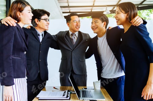 Preview: Portrait of business team in meeting room, success and team work concept.